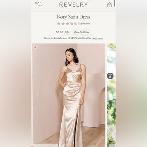 Rory Satin Gold Champagne Revelry Bridesmaid dress